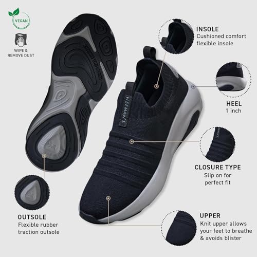 Image of Neeman's Unisex Begin Walk 'Breeze' Slip Ons Shoes | Breathable Knit Upper with Cushioned Insole & Supportive Midsole for Everyday Comfort