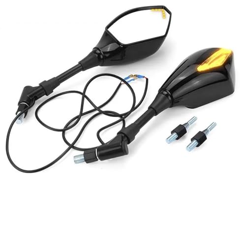 Rétroviseurs de moto universels clignotants LED intégrés 12V 8mm 10mm