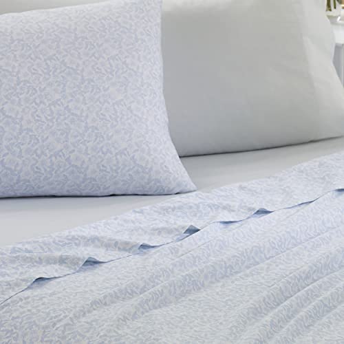 Laura Ashley - Queen Sheets, Cotton Percale 6-Piece Bedding Set, Crisp & Cool Home Decor (Belle Blue Cashmere, Queen) by Laura Ashley - Image 7