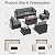 ALAULM 8 Pieces Outdoor Patio Furniture Set with Propane Fire Pit Table Sectional Sofa Sets Patio Furniture 43" Gas Firepit Brown Rattan Patio Conversation Set w/Coffee Table & Cushions-Gray