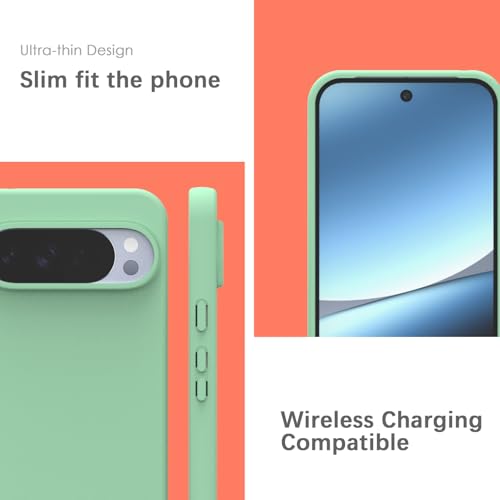 Image of YATWIN Silicone Back Case for Google Pixel 10 Pro XL, Soft-Touch, Shockproof Phone Back Cover for Google Pixel 10 Pro XL - Light Cyan