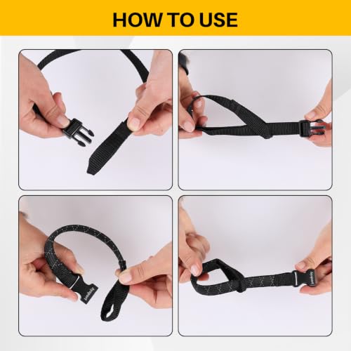 Image of Ayaport Motorcycle Luggage Straps Adjustable Pack Stretch Straps 18 inch- 60 inch Black /Reflective for Securing Loads to Motorcycles /Bikes etc. 4Pack