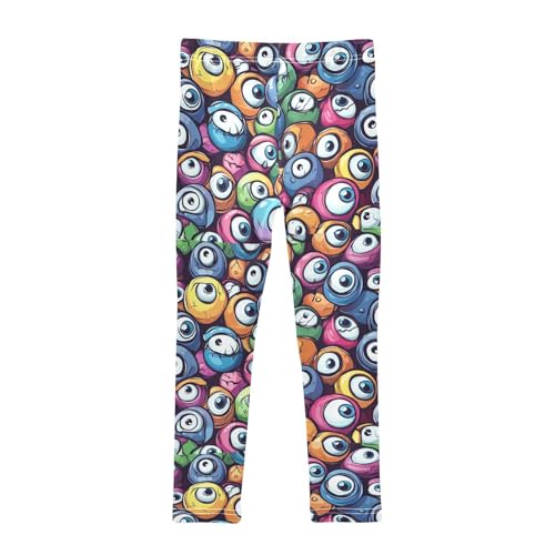 ZZKKO Girls Leggings Colorful Eyeballs Toddler Girls Clothes Leggings for Girls Toddler Girls Leggings 3-4T2