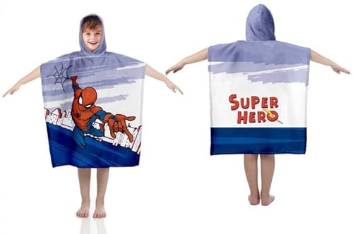 NEW IMPORT Poncho Spiderman Asciugamano per