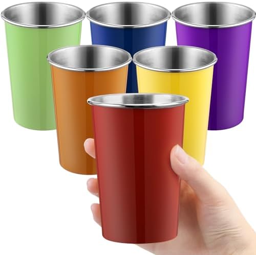 Tosnail 8 Pack 8 Oz Stainless Steel Cups, Small Metal Cups, Unbreakable - View #2