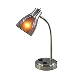 Normande Lighting GP3-796 13W CFL Desk Lamp with Two Electrical Outlets on the Base Mount