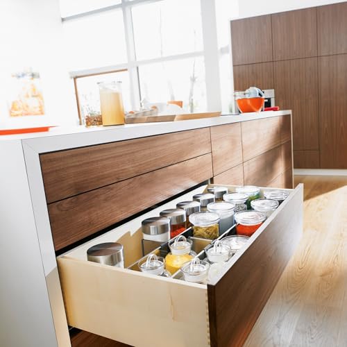 Image of Blum Tandem Plus BLUMOTION Concealed Undermount Drawer Slides (Runners) Kit, 18-Inch, Full Extension, Soft-Close, Steel, 100 lb. Load Capacity for Wood Drawers (2 Kits)
