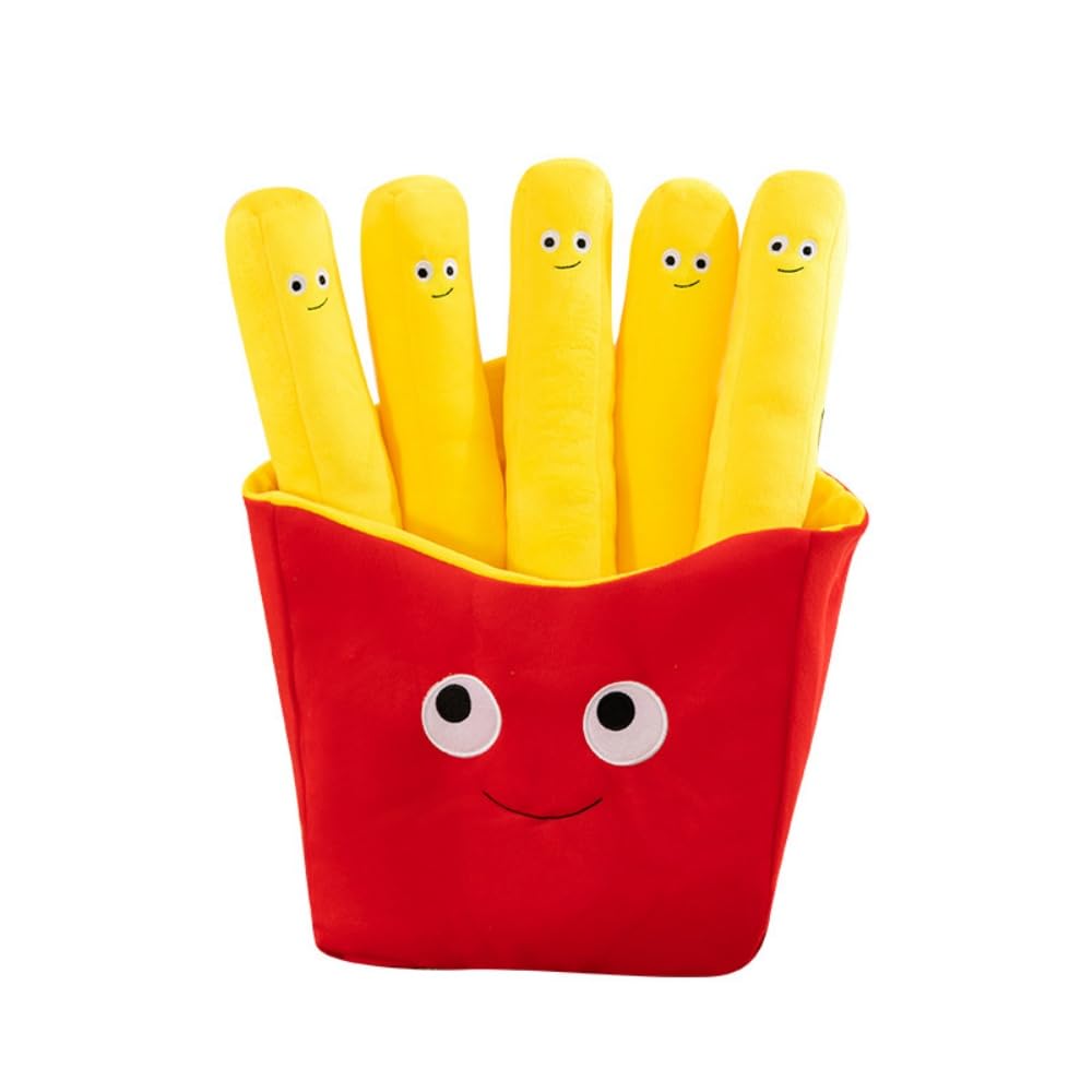 XIYUAN Cute Food Plush Toys Set (30cm) - Removable Fries Plush Toys, Pizza & Fries Stuffed Pillow | Fun Soft Plushies for Kids, Birthday Gifts and Home Decor (french fries)