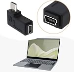 2X Type-C Male to Mini USB Female Adapter Converter for Charging Data Transfer in Tight Space