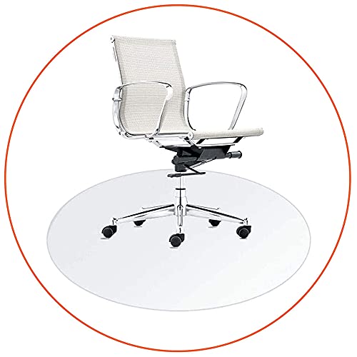 Yibcn Bürostuhlunterlage Für Zuhause Und Im Büro, Transparent Runden rutschfest Teppichschutz Abriebfest Bodenschutzmatte, Rund Stuhlmatte, Vielen Größen Erhältlich Cover