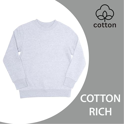 EVERYDAY KIDS Girls’ Fleece Crewneck Sweatshirt; Girl’s Long Sleeve Pullover Shirt - Soft and Breathable Cotton/Poly Blend4