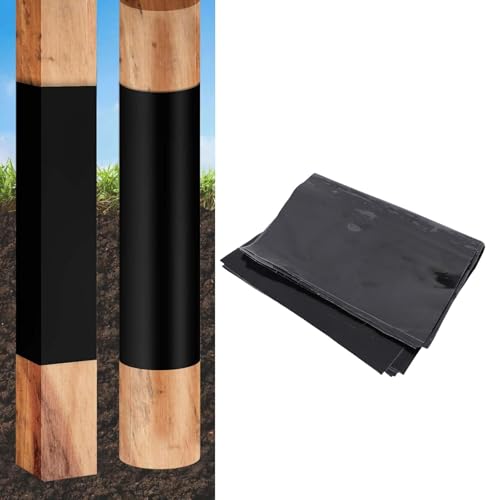 Asixxsix 6 Piezas de la Cerca Después del Protector, 43x30 Cm Prote de la Clima Protector de Madera Protección contra la Puta Autodesiva Post Manga Envoltura, Proteger los Buzones de