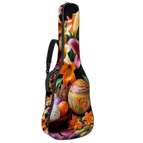 Housse guitare acoustique imperméable 108x42,9 cm à motif œufs de Pâques