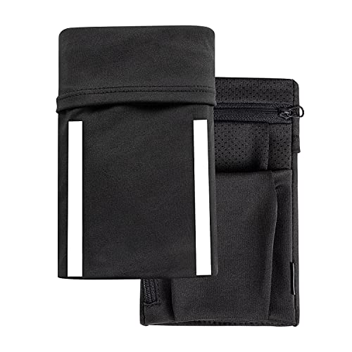 2U2O Upgraded Wrist Pouch with 2 Zipper Pockets- Credit Cards, Keys, Cash, ID, Cell Phone Holder - Perfect Wristband for Travel, Running, Cycling, Yoga and Hikingâ€“Multi-Function
