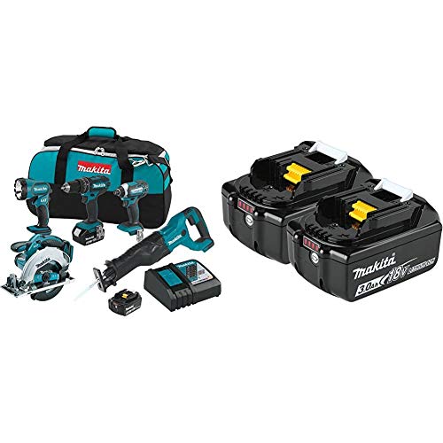 Makita Xt505 18V Lxt Lithium-Ion Cordless 5-Pc. Combo Kit (3.0Ah) & Bl1830B-2 18V Lxt Lithium-Ion 3.0Ah Battery #TOP13