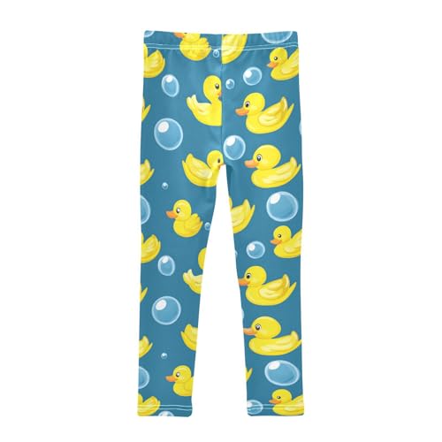 Yellow Duck Girls' Leggings Toddler Doodles Cute Kids Yoga Pants Dance Active Tights 4T2