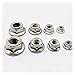 SFCHEN 2pcs M4-M12 304 Stainless Steel Prevailing Torque Type All Metal Insert Hexagon Lock Nut with Flange Hex Self Locking GB6187(M6 Serrated Bottom)