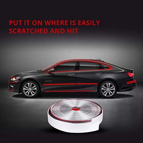 Alavente Car Chrome Moulding Trim Strip Auto Diy Exterior Decoration Pvc Tape For Window Bumper Grille Guard Protection (5M × 25Mm, 16.4Ft X 1")… #TOP1