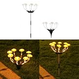 YZYOE 2 Pack 48LED Outdoor Solar Boden Einfügte Warme Licht Pilzlampen, Wasserdichte Innenhof Atmosphäre Dekoratives Licht, Zwei Installationsmethoden für Landeinführung.