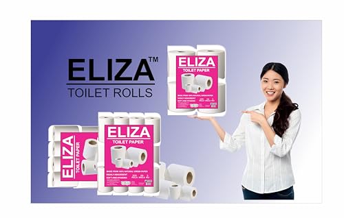 Image of Eliza Premium 3 Ply Toilet Disposable Roll Pack of 4, Toilet Paper, Toilet & Tissue Roll, Pack of Four Toilet Tissue Paper Rolls 200 Pulls Each- 9.8 x 10 cm