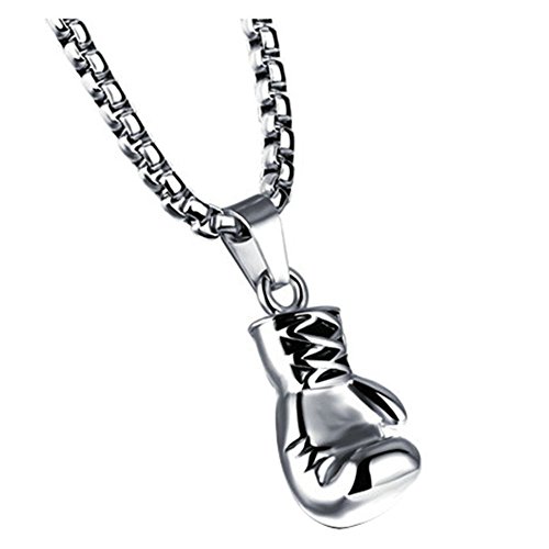 Onefeart Edelstahl Anhänger Halskette Für Unisex Hip-hop Rock-Stil Boxhandschuhe Anhänger Silber Cover