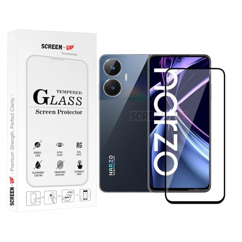 Image of ScreenUp Tempered Glass For Realme Narzo N55 - Ultra Clear, 9H Scratch Resistant, Full Coverage, Easy Install Screen Protector