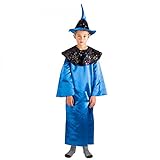 Krause & Sohn Kinderkostüm Zauberer Nino Tunika blau Hut Magier Fasching (116)