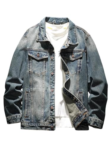Veste en jean utility pour homme avec multi-pockets blouson