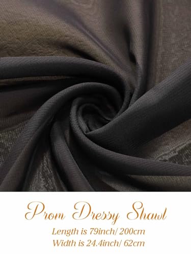 EASEDAILY Women's Shawls and Wraps for Evening Dresses Chiffon Wedding Scarf Bridal Stole Shrug for Bride and Bridesmaid3