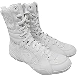 RIVAL Boxing RSX-Guerrero 3 High-Top Boxing Shoes, Old-School Design and Lightweight Construction, White, 12