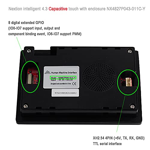 Image of Nextion Intelligent 4.3 inch HMI Display 5V Capacitive Touch Screen 480x272 TFT LCD w /Enclosure Case for Arduino (NX4827P043-011C-Y)