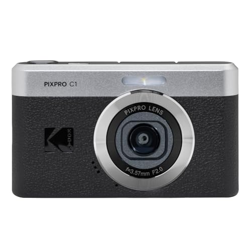 KODAK Pixpro C1 – 超コンパクトデジタルカメラ| 13MP BSI CMOS、4倍ズーム、2.8インチLCDスクリーン、LEDフラッシュ、内蔵バッテリー – ブラック