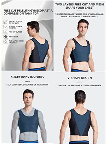 BaronHong Men Hide Gynecomastia Pullover Chest Binder Compression Slimming Undershirt Male Corset Tank Tops4