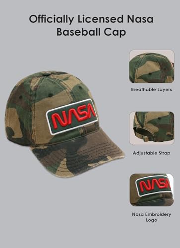 Image of Free Authority Official NASA Embroidered Camouflage Cap for Men & Women | Adjustable Closure