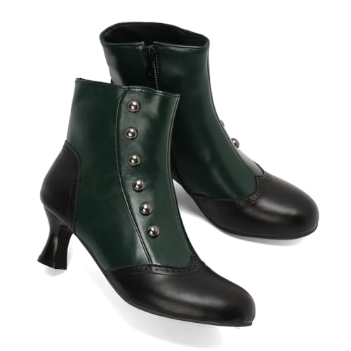 Bottines Witch Granny vertes pour soirées costumées et festivals cosplay - 5