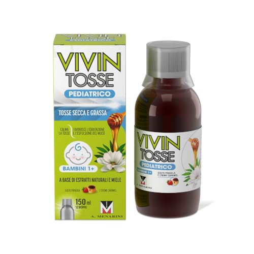 Vivin Tosse Pediatrico per Tosse Secca e Tosse Grassa nei bambini, Sciroppo 150 ml a base di estratti vegetali. Senza Glutine e Senza Lattosio.