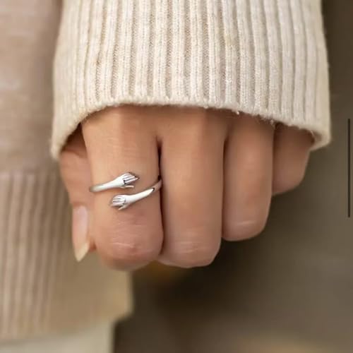 To My Granddaughter Hug Ring For Hope Rings, Inspirational Stainless Steel Engarved With Always With You Message Adjustable Ring for Women Non Tarnish Jewelry Gift for Her Birthday Christmas4