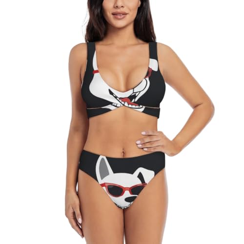 Maillot de bain deux pièces triangle réglable pour femme avec coussinets