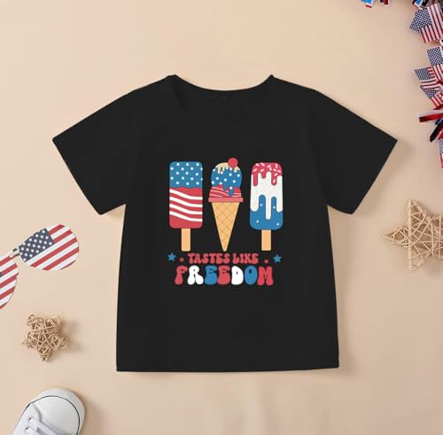 Image of Mrocioa Toddler Boy Summer Clothes 4th of July T Shirt American Flag Shorts Set Girl Stars Stripes Outfit