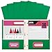 Green Paper 2 Pocket Folders with Prongs, 50 Pack, by Better Office Products, Matte Texture, Letter Size Paper Folders, 50 Pack, with 3 Metal Prong Fastener Clips, Green
