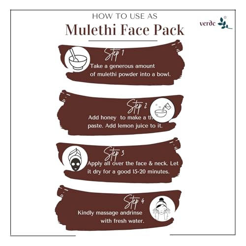 Image of 100% Pure & Natural Mulethi (Glycyrrhiza glabra, Liquorice, Yashimadhu) Powder for Face /Hair /Skin - Pigmentation-Free Skin Whitening Facepack - (100 GM)