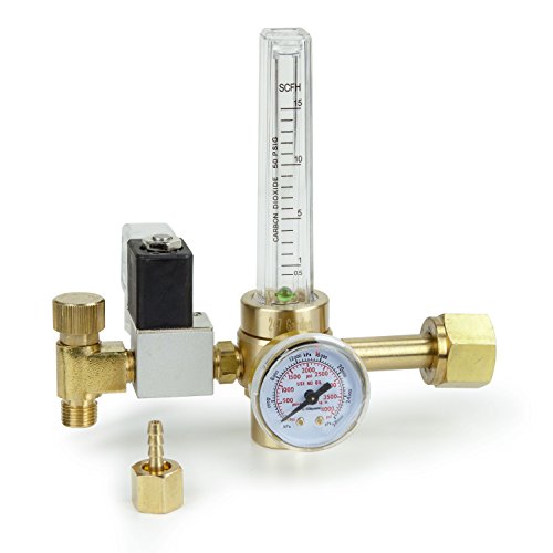 247Garden Co2 Regulator With Solenoid Valve 110V, Forged Brass Body, Nylon Washer, 4000 Psi Pressure Gauge, 0.5-15 Scfh Compatible For Indoor Gardening, Hydroponics, Beer Brewing #TOP15