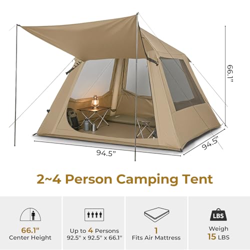 Carpa inflable para camping Outvita 4 personas miniatura 2