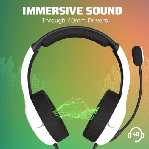 Image of PDP Gaming AIRLITE Headset with Noise-Cancelling Mic, Licensed Microsoft Series X|S, Xbox One Accessories, PC /Windows 10 /11, Lightweight Wired Power Stereo Headphones - White