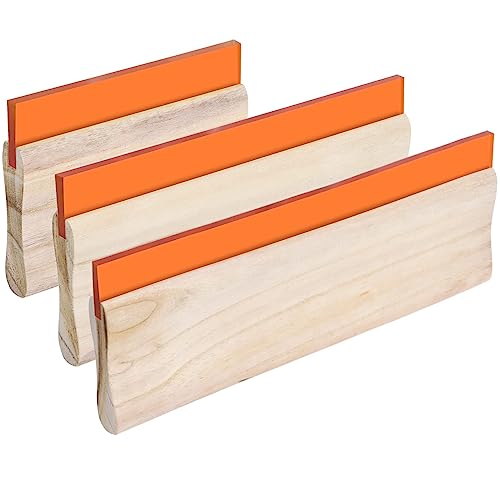 3Pcs Screen Printing Squeegee, 5.9 inch/9.4 inch/13.7 inch 75 Durometer Silk Screen Squeegee