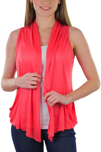 Image of ToBeInStyle Womens Open Front Casual Shrug Lightweight Layering Cardigan Sleeveless or Short Sleeve