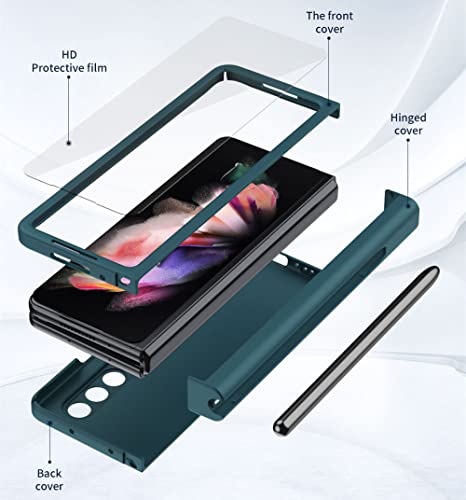 Funda Samsung Galaxy Z Fold 3 5G Estuche con Bisagra Cristal Frontal Rosa 6
