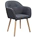 WOLTU 1 X Chaise de Salle à Manger composée de Lin et Bois Massif,Chaise Gris Foncé pour Cuisine/Salon/Café BH94dgr-1