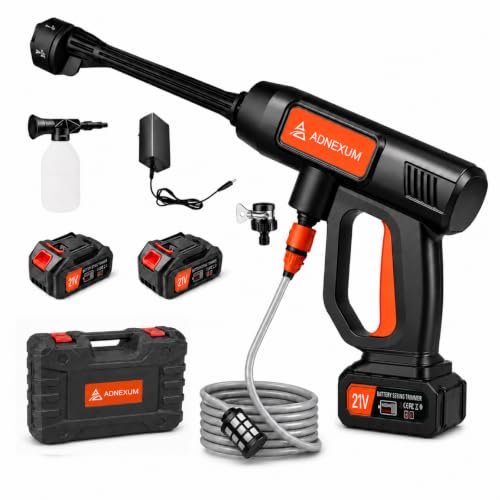 Adnexum 21V Cordless Car Washer with 6-in-1 Nozzle and Foam...