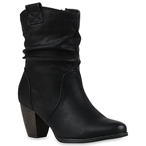 stiefelparadies Damen Cowboy Boots Leder-Optik Stiefeletten Blockabsatz Stiefel Schuhe 43230 Schwarz Bernice 38 Flandell stiefelparadies Damen Cowboy Boots Leder-Optik Stiefeletten Blockabsatz Stiefel Schuhe 43230 Schwarz Bernice 38 Flandell
